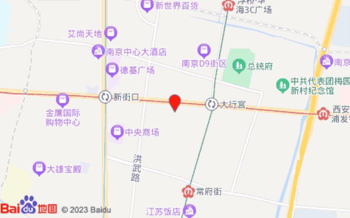 汉庭酒店(南京新街口大行宫地铁站店)位置图